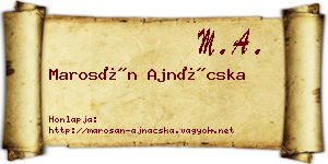 Marosán Ajnácska névjegykártya